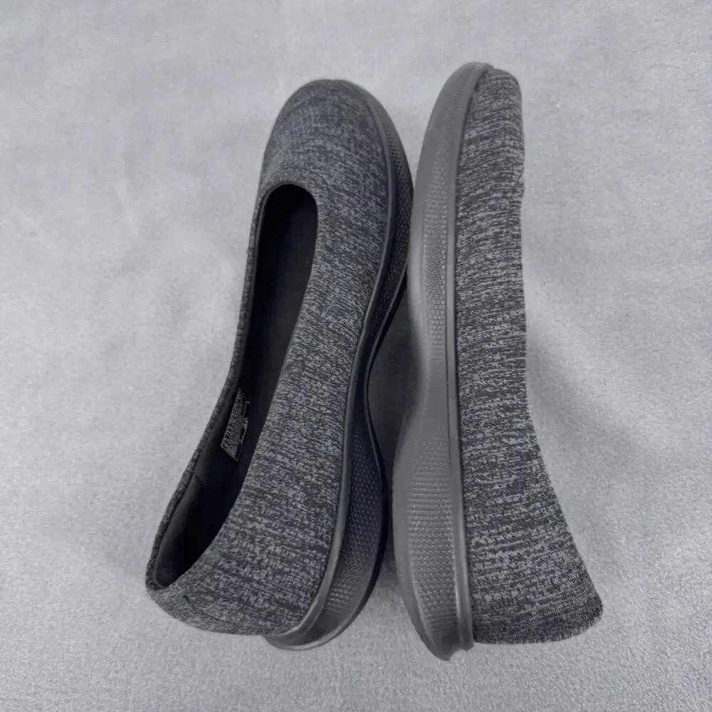 Skechers Go Step Lite 14479 Womens 6.5 Black Gray‎ Ballet Flats Slip On Shoes